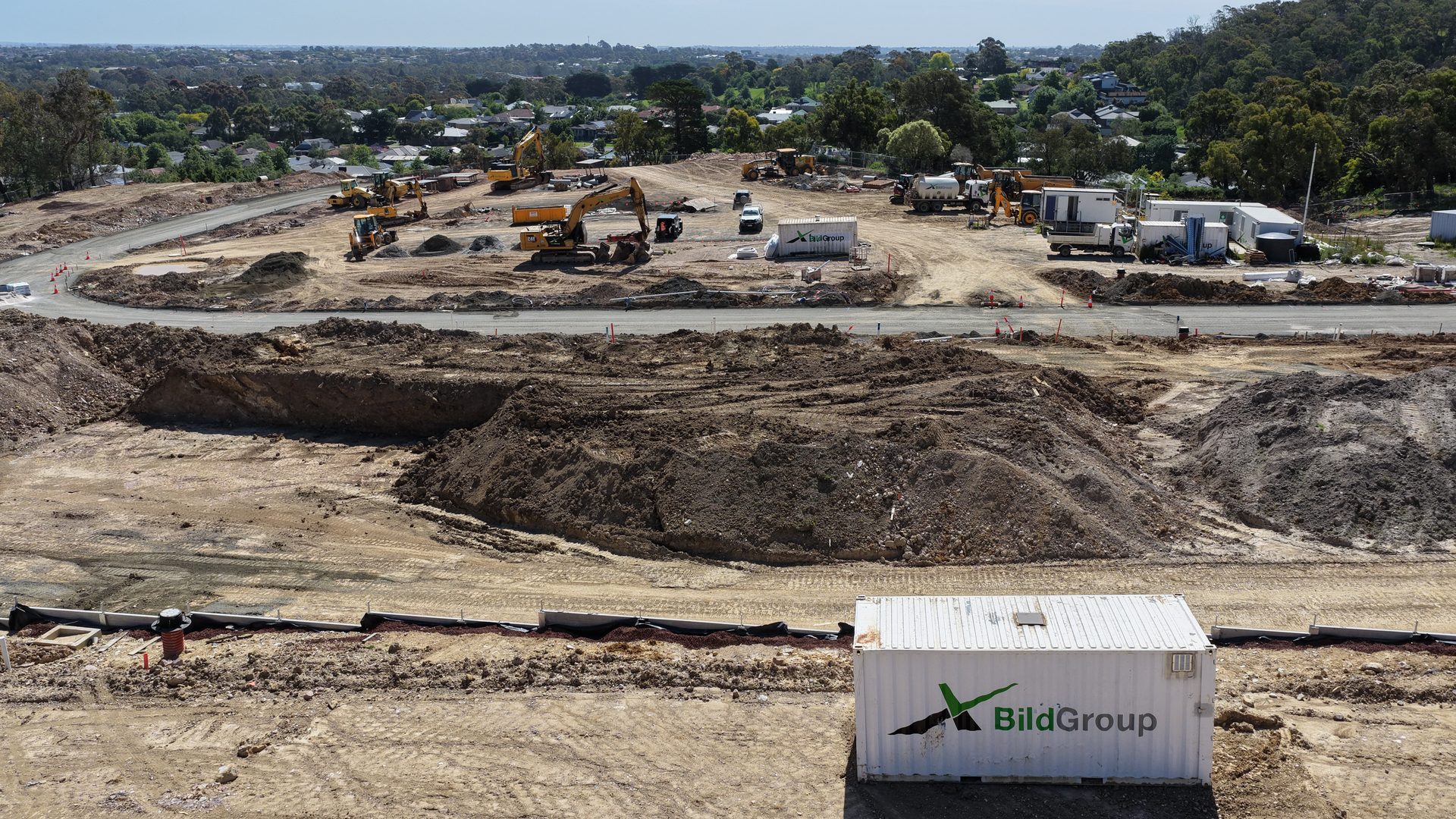 May Road site with construction vehicles